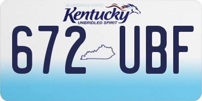 KY license plate 672UBF