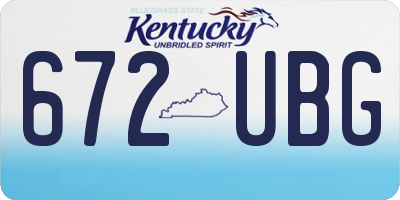 KY license plate 672UBG