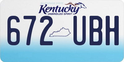 KY license plate 672UBH