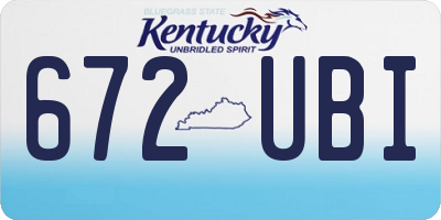 KY license plate 672UBI
