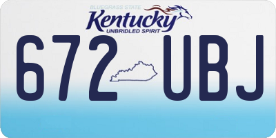 KY license plate 672UBJ