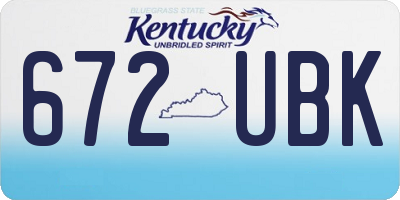 KY license plate 672UBK
