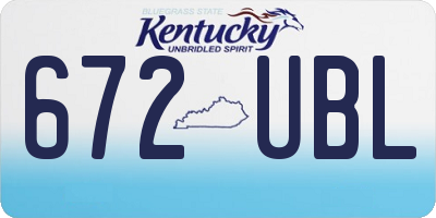 KY license plate 672UBL