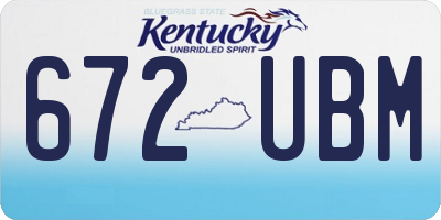 KY license plate 672UBM