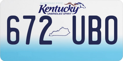 KY license plate 672UBO