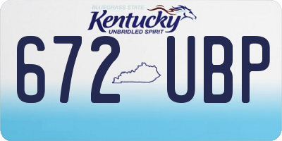 KY license plate 672UBP