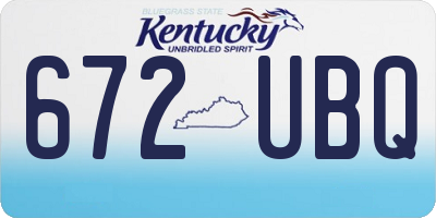 KY license plate 672UBQ