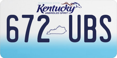 KY license plate 672UBS