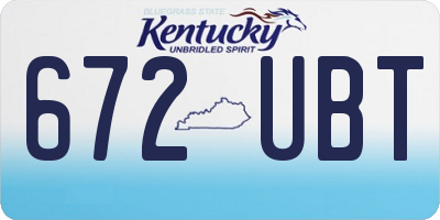 KY license plate 672UBT