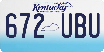 KY license plate 672UBU