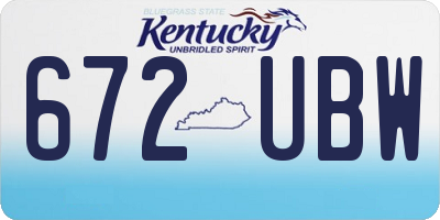 KY license plate 672UBW