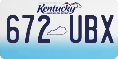 KY license plate 672UBX