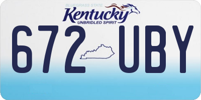 KY license plate 672UBY