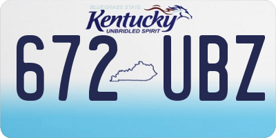 KY license plate 672UBZ