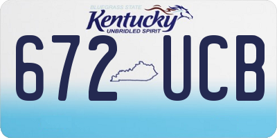 KY license plate 672UCB