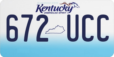 KY license plate 672UCC