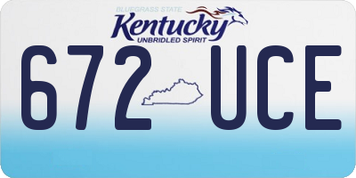 KY license plate 672UCE