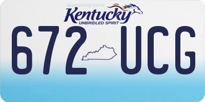 KY license plate 672UCG