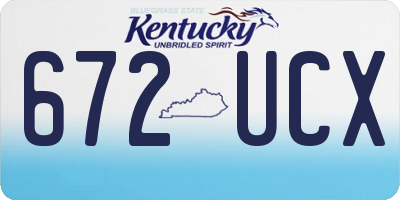 KY license plate 672UCX