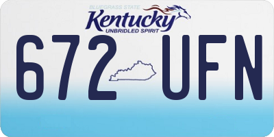 KY license plate 672UFN
