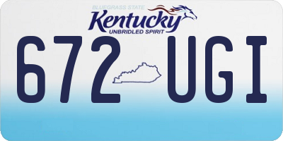 KY license plate 672UGI