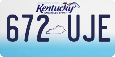 KY license plate 672UJE