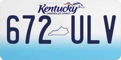 KY license plate 672ULV
