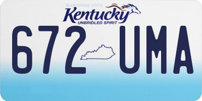 KY license plate 672UMA