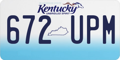 KY license plate 672UPM
