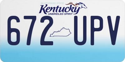 KY license plate 672UPV