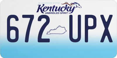 KY license plate 672UPX