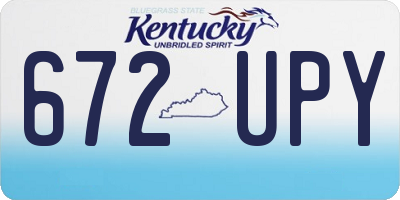 KY license plate 672UPY