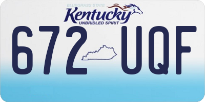 KY license plate 672UQF