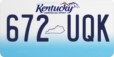 KY license plate 672UQK