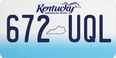 KY license plate 672UQL