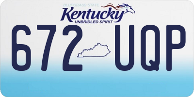 KY license plate 672UQP