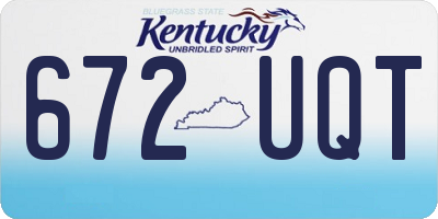 KY license plate 672UQT