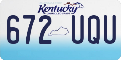 KY license plate 672UQU