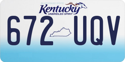 KY license plate 672UQV