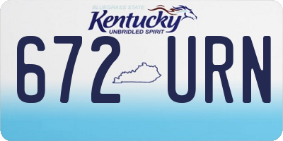 KY license plate 672URN