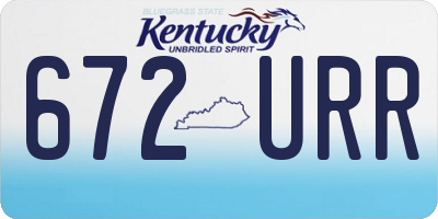 KY license plate 672URR
