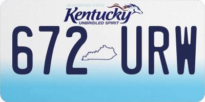 KY license plate 672URW