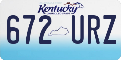 KY license plate 672URZ