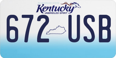 KY license plate 672USB