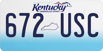 KY license plate 672USC
