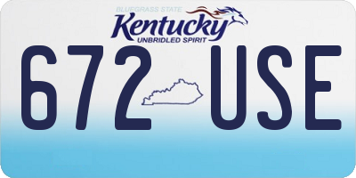 KY license plate 672USE