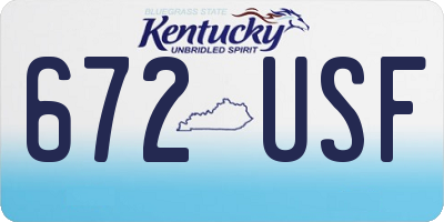 KY license plate 672USF
