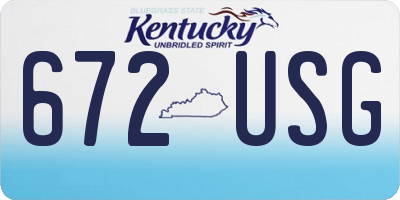 KY license plate 672USG