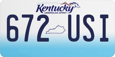 KY license plate 672USI