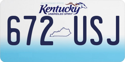 KY license plate 672USJ
